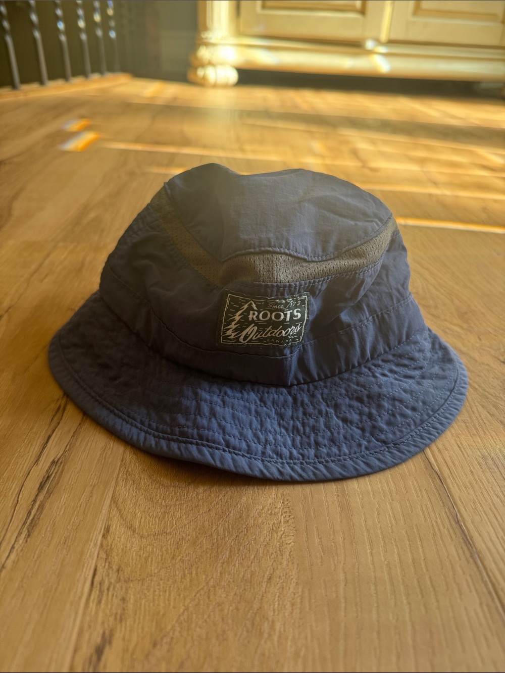Roots Kids Navy Bucket Hat with Mesh Panels